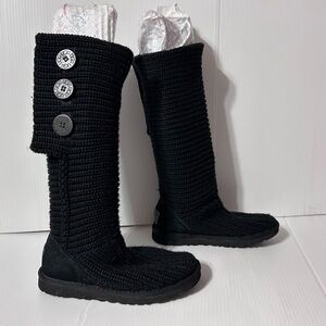 UGG S/N 5819 black Cardy knit winter boots women size 5